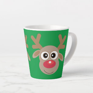 Weihnachts Niedliche Rentier Cartoon Grüne Latte T Milchtasse