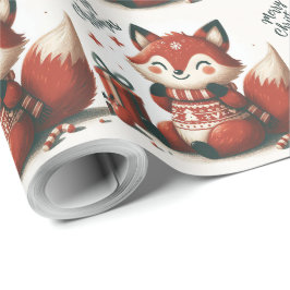 Weihnachts Niedliche Santa Fox-Geschenkboxen Geschenkpapier