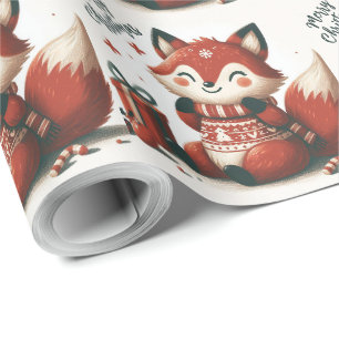 Weihnachts Niedliche Santa Fox-Geschenkboxen Geschenkpapier