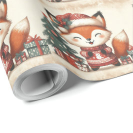 Weihnachts Niedliche Santa Fox-Geschenkboxen Geschenkpapier