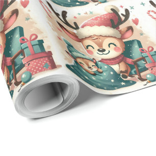 Weihnachts-Niedliche Santa Reindeer-Geschenkboxen Geschenkpapier