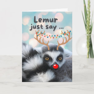 Weihnachts Niedlicher Ring Tail Lemur Pub Karte