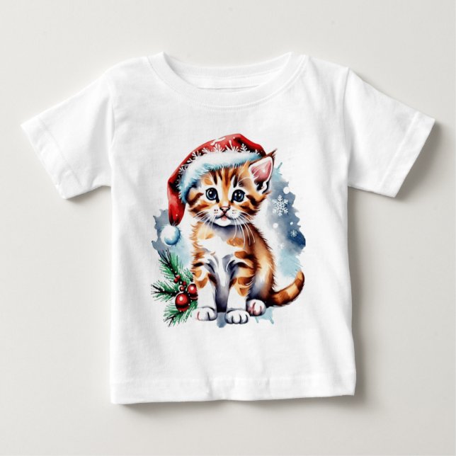 Weihnachts-niedlicher Welpe Baby T-shirt (Vorderseite)