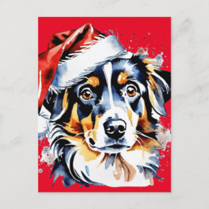 Weihnachts-niedlicher Welpe Feiertagspostkarte