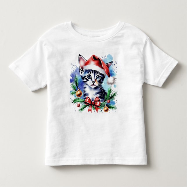 Weihnachts-niedlicher Welpe Kleinkind T-shirt (Vorderseite)