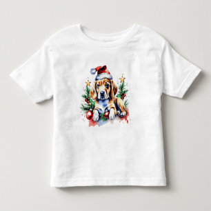 Weihnachts-niedlicher Welpe Kleinkind T-shirt
