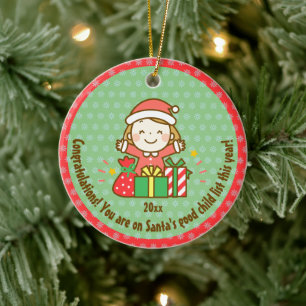 Weihnachts-Nizza-Liste Kinder Geschenk von Weihnac Keramik Ornament