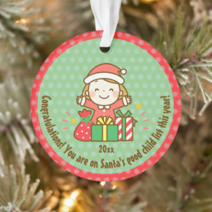 Weihnachts-Nizza-Liste Kinder Geschenk von Weihnac Ornament