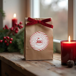 Weihnachts-Nordpol-Express-Bahn Personalisiert Runder Aufkleber