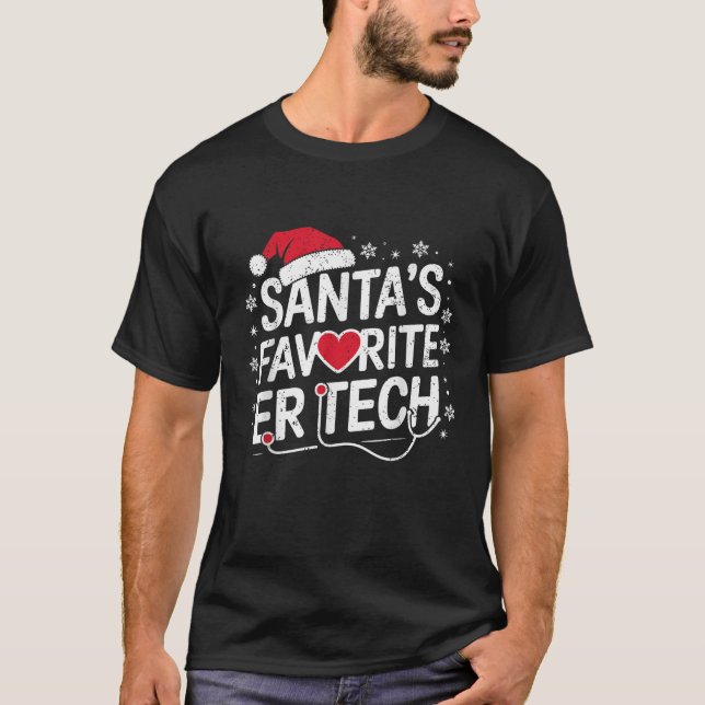 Weihnachts-Notaufnahme-Techniker Santa's Favori T-Shirt (Vorderseite)