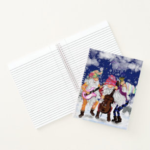 Weihnachts-Notebook Happy Gnomes Music Band Notizbuch