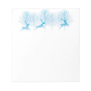 Weihnachts Notepad Blue Deer Notizblock
