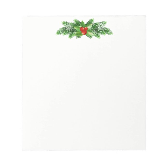 Weihnachts Notepad-Holly Bough Notizblock (Vorderseite)