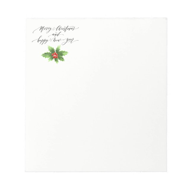 Weihnachts Notepad-Holly Notepad Notizblock (Vorderseite)