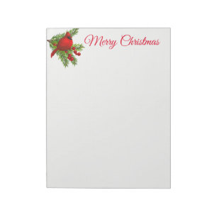 Weihnachts-Notepad-Roter Kardinal Notizblock