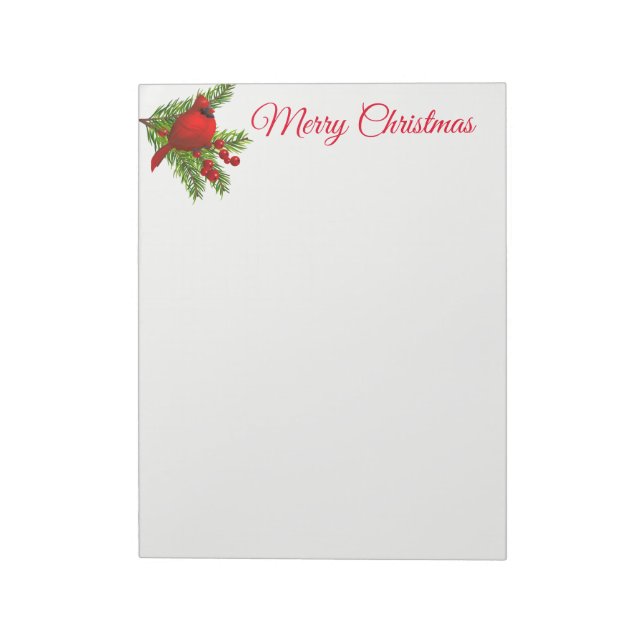 Weihnachts-Notepad-Roter Kardinal Notizblock (Rotiert)