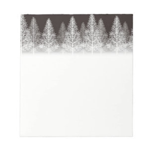Weihnachts-Notepad-Winter-Bäume Notizblock