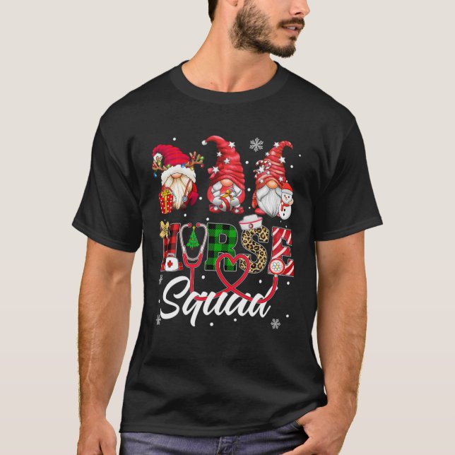 Weihnachts Nurse Crew Squad Gnome Xmas Pflege Paja T-Shirt (Vorderseite)