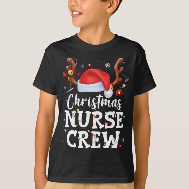 Weihnachts-Nurse-Crew Weihnachtsmannmütze Kostüm N T-Shirt (Vorderseite)