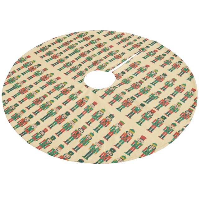 Weihnachts-Nussknacker auf Licht Fleece Weihnachtsbaumdecke (Schrägansicht)