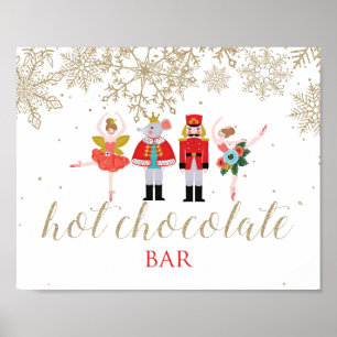 Weihnachts-Nussknacker-Heißgetränkebar-Goldposter Poster