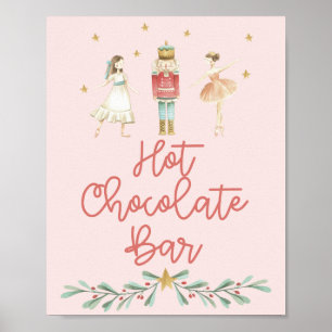 Weihnachts-Nussknacker Hot Chocolate Bar Pink Post Poster