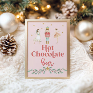Weihnachts-Nussknacker Hot Chocolate Bar Pink Post Poster