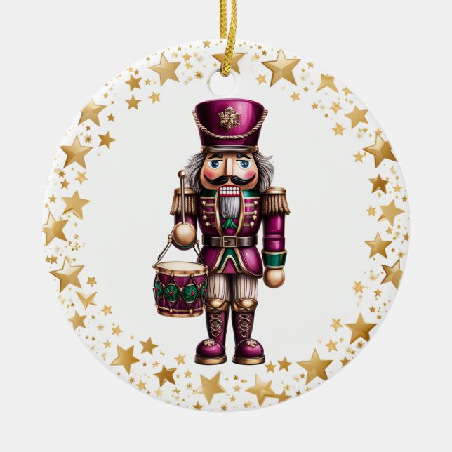 Weihnachts-Nussknacker-Ornament Keramik Ornament (Vorne)
