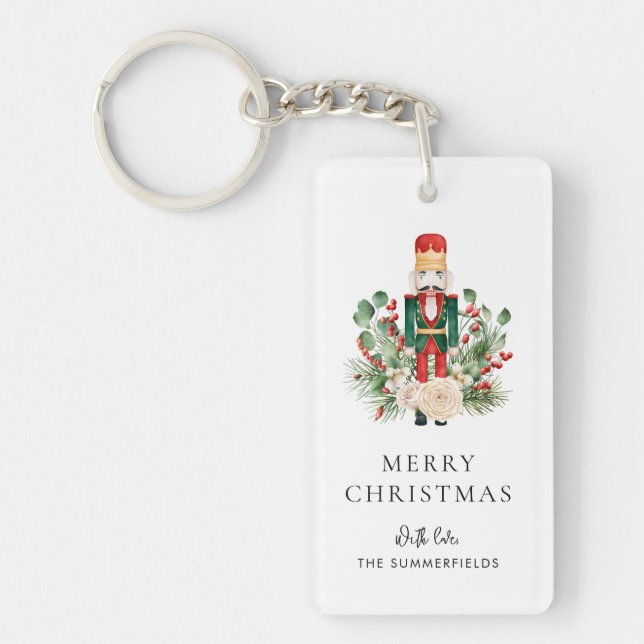 Weihnachts-Nussknacker-Skript Grünzeug Urlaub Schlüsselanhänger (Vorderseite)