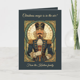 Weihnachts-Nussknacker-Soldat Art Nouveau Vintage Karte