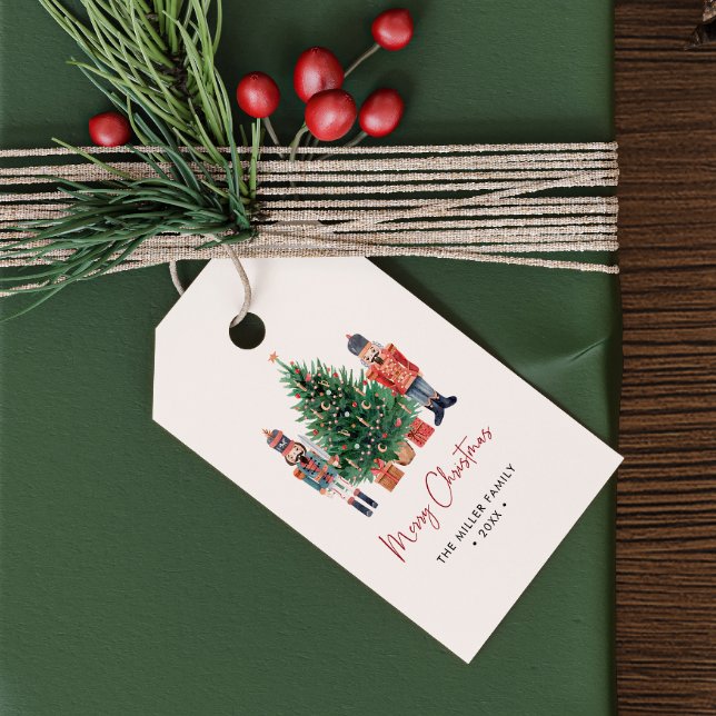 Weihnachts-Nussknacker-Weihnachten Geschenkanhänger (Merry Christmas Nutcracker Gift Tags by Painted Paperie)