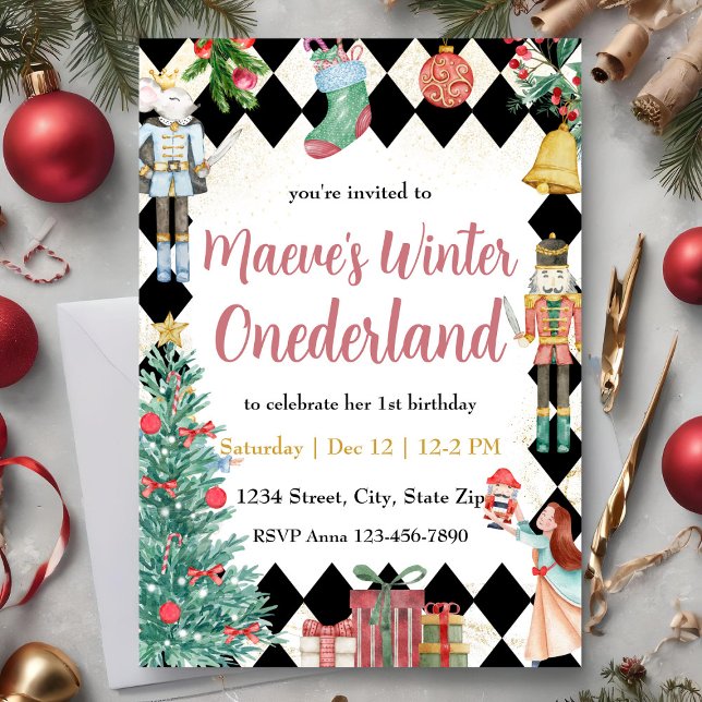 Weihnachts-Nussknacker-Winter-Onederland Einladung (Von Creator hochgeladen)