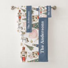 Weihnachts-Nutcracker-Badetuch-Set