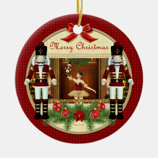 Weihnachts Nutcracker Ballerina Custom Ornament (Vorne)