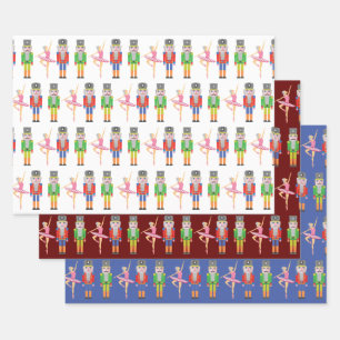 Weihnachts-Nutcracker-Ballett-Tänzer Geschenkpapier Set