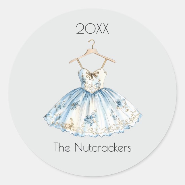 Weihnachts Nutcracker Ballettkleid Farbe Runder Aufkleber (Vorderseite)