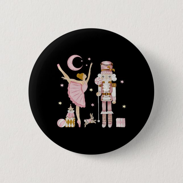 Weihnachts-Nutcracker Byllet Niedliche Weihnachtsg Button (Vorderseite)