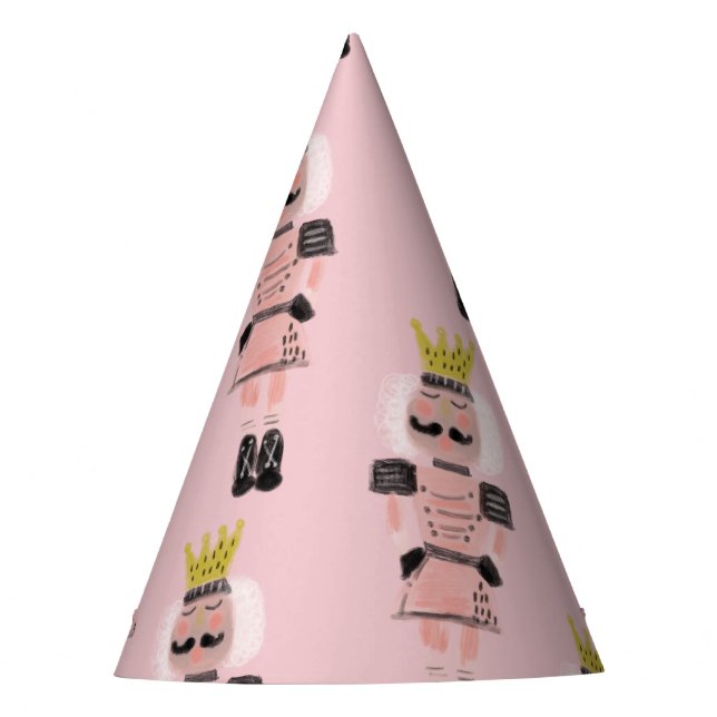 Weihnachts-Nutcracker Hand gezeichnet Rosa Soldat Partyhütchen (Vorderseite)