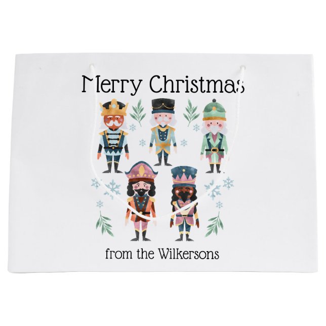 Weihnachts-Nutcracker-Spielzeugsoldaten Große Geschenktüte (Vorderseite)