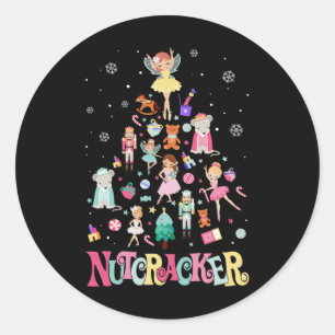 Weihnachts-Nutcracker Squad Ballett-Tanz passt auf Runder Aufkleber