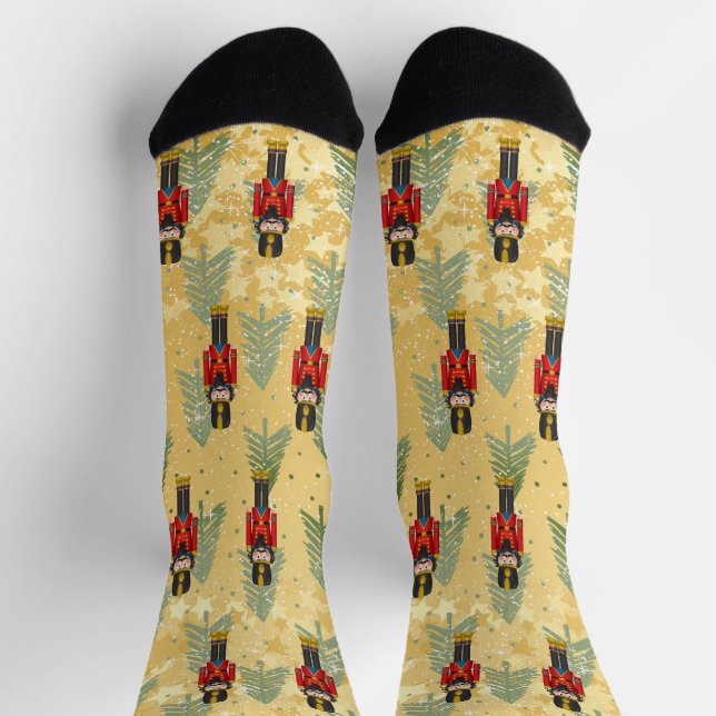 Weihnachts Nutcracker Xmas Bäume Soldier Socken (Oben)