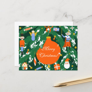 Weihnachts-Nutcracker-Zeichen Postkarte