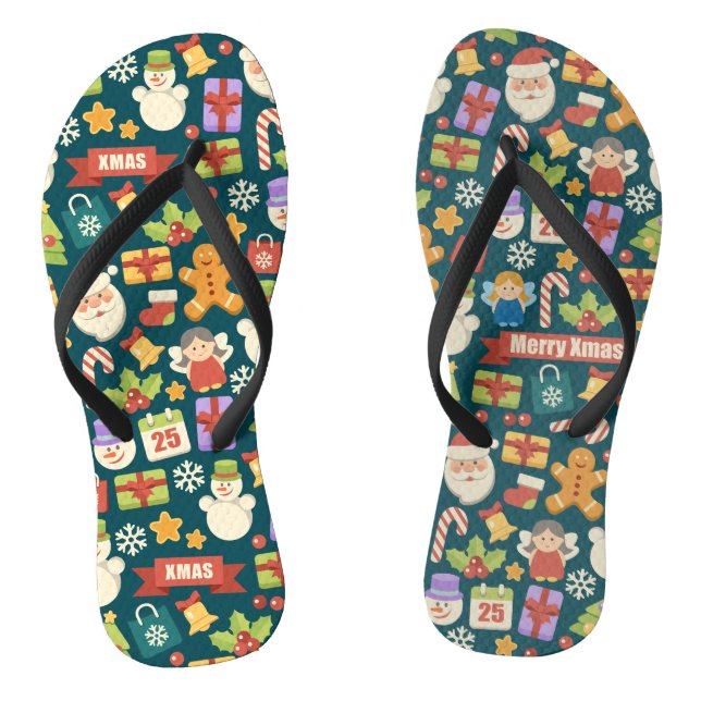 Weihnachts-Nutcrackers Frohe Weihnachten Niedlich Flip Flops (Fußbett)