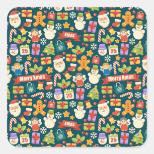 Weihnachts-Nutcrackers Frohe Weihnachten Niedlich Quadratischer Aufkleber