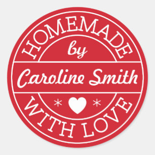 Weihnachts- oder Valentinesaufkleber mit Runder Aufkleber