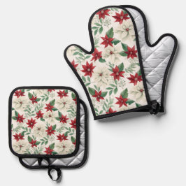 Weihnachts-Ofen-Mitt mit Matching Pot Holde Ofenhandschuh & Topflappen-Set