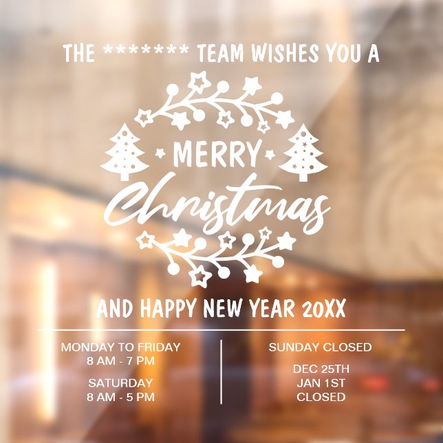 Weihnachts-Öffnungszeiten Fensteraufkleber (Blatt 2)