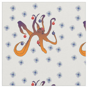 Weihnachts-Oktopus Stoff