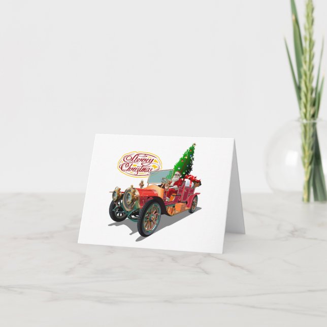 Weihnachts-Oldtimer Dankeskarte (Vorderseite)