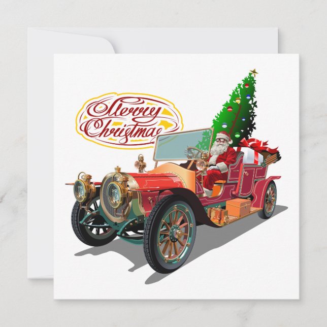 Weihnachts-Oldtimer Feiertagskarte (Vorderseite)